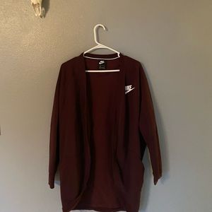 Nike burgundy cardigan